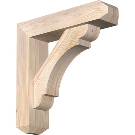Ekena Millwork Olympic Craftsman Smooth Bracket w/ Offset Brace, Douglas Fir, 5 1/2"W x 22"D x 22"H BKT0604X22X22OLY04SDF